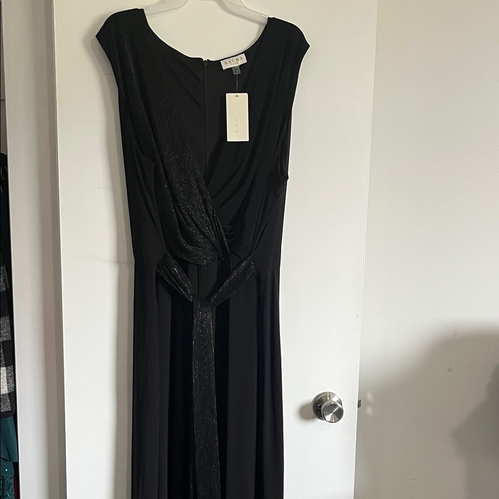 Chic Black Jumpsuit with Draped Detail